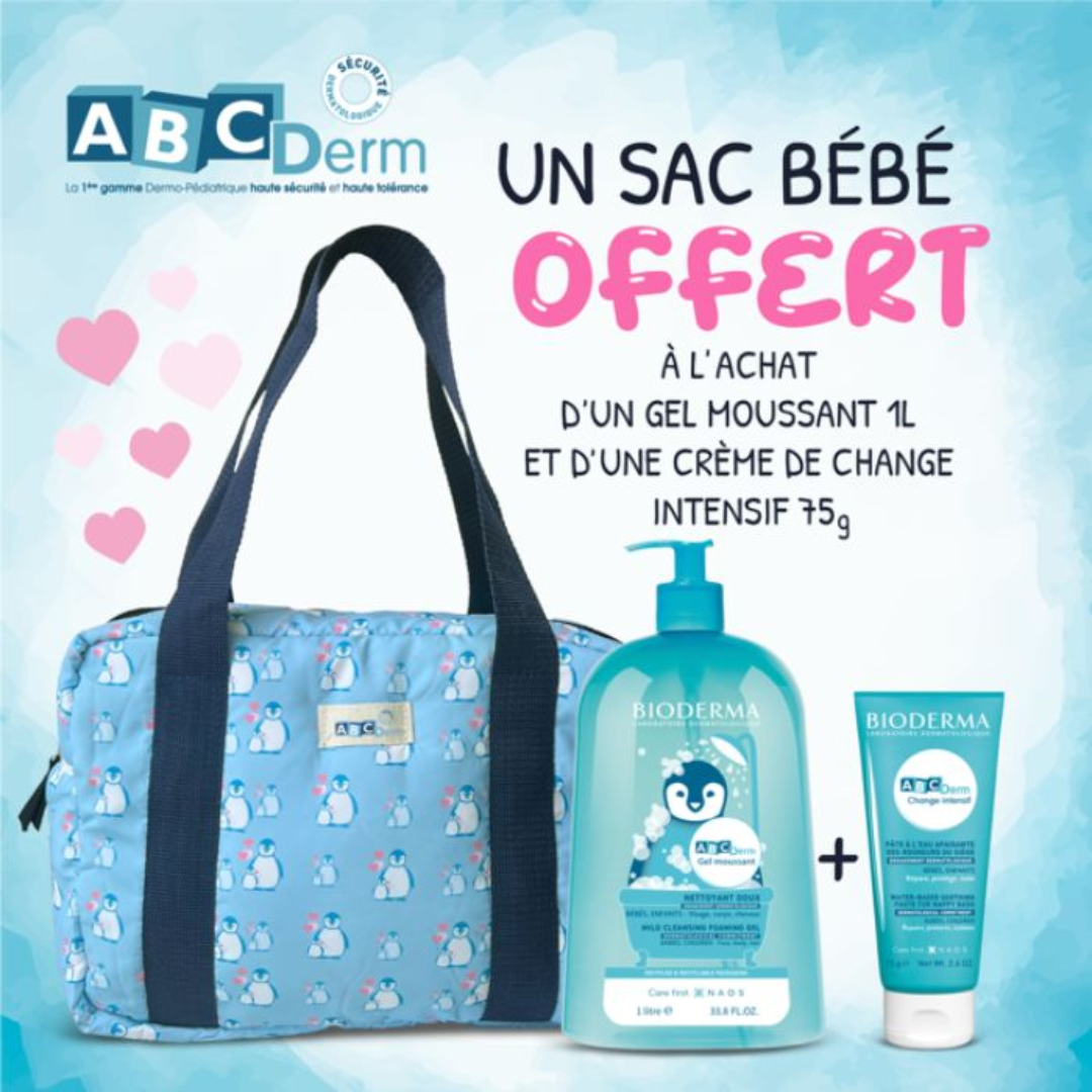 ABCDerm Gel Moussante 1L + Creme de Change Intensif 75g SAC Maroc