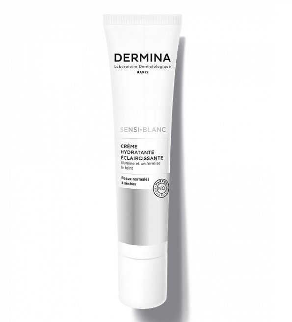 Dermina Sensi-Blanc Crème Hydratante Éclaircissante Peaux Normales à Sèches 40ml Maroc