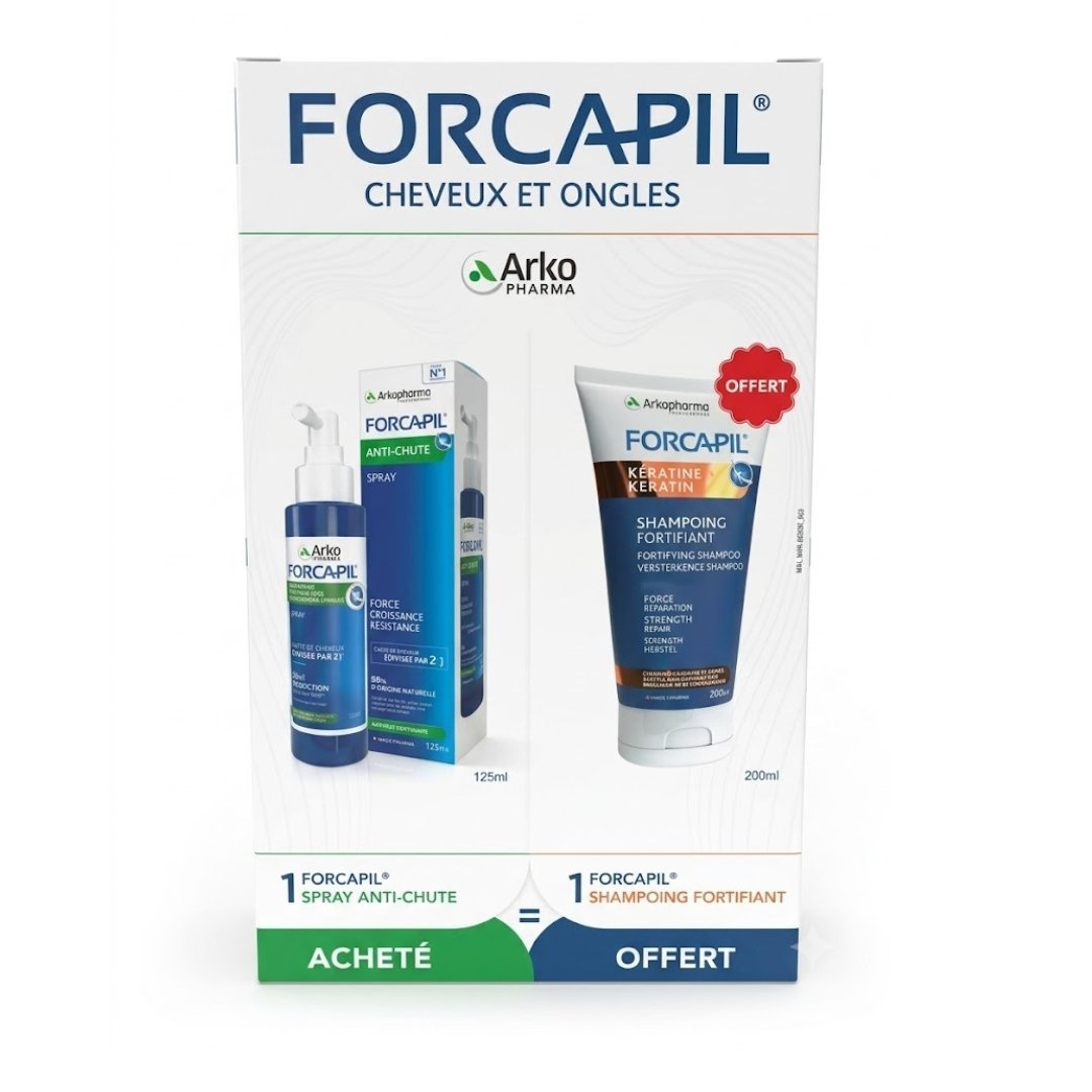 Arkopharma FORCAPIL PACK LOTION ANTI CHUTE = FORCAPIL SHAMPOOING ENERGISANT OFFERT Maroc