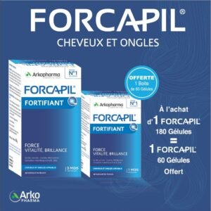 Arkopharma Forcapil Cheveux Et Ongles – 180 Gelules = Forcapil 60 Gelules Offert Maroc
