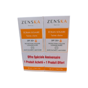 Zenska Ecran Solaire Teinte claire spf50+ 2*50ml pack Maroc