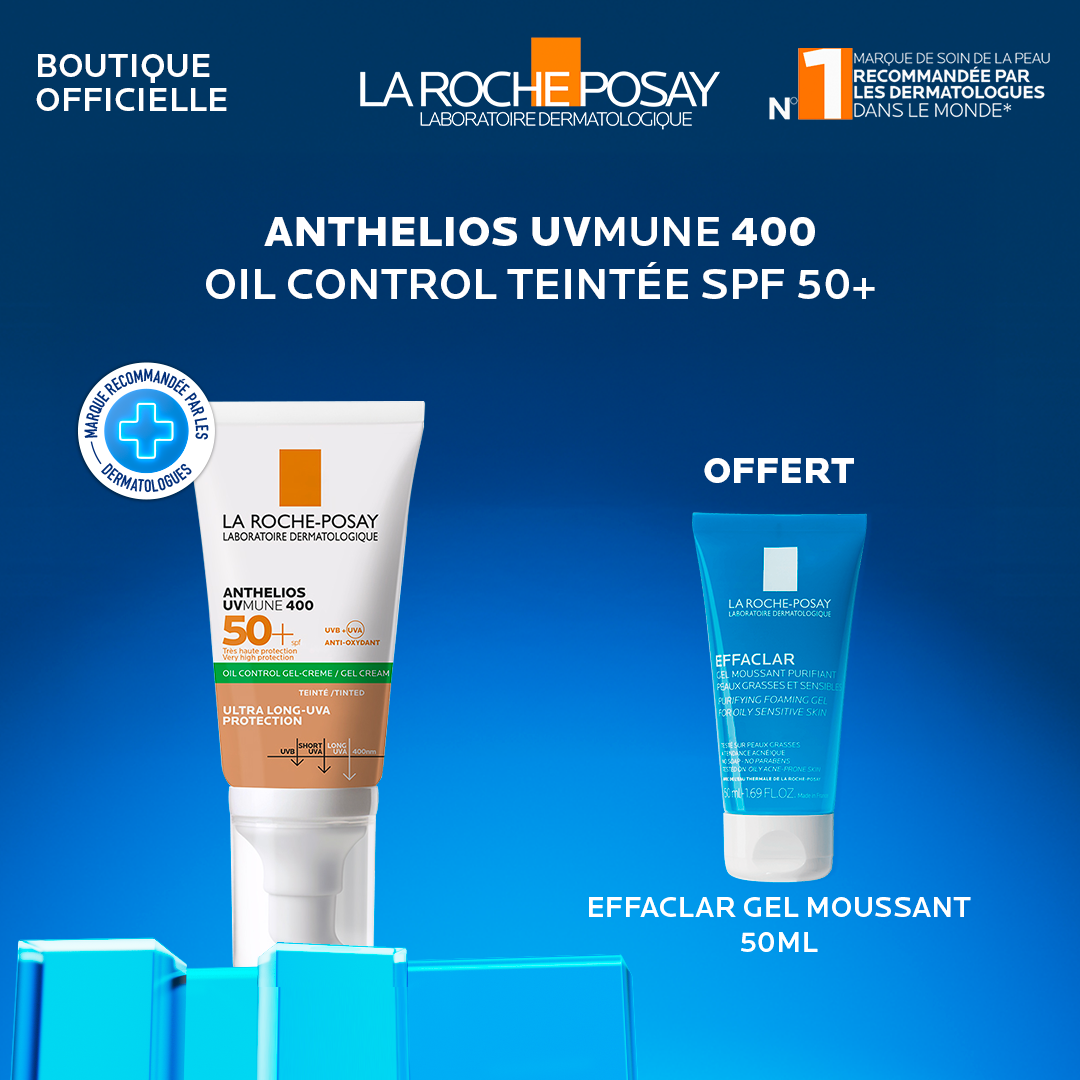 La Roche-Posay La Roche Posay Anthelios Oil Control Matifiante Teinte Spf50 50ml+ Effaclar Gel Pack Maroc