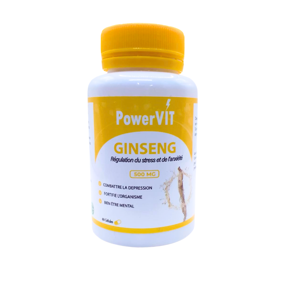 PowerVIT Ginseng 500mg 60 Gelules Maroc