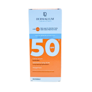Dermalium Ecran Solaire Peaux Sensibles Seches Spf50+ 50ml Maroc