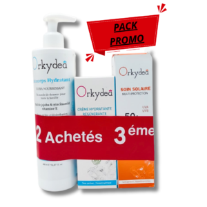Orkydea Lait Corps Hydratant+Ecran Solaire+Creme Hydratant Pack Maroc