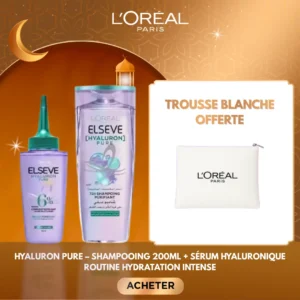 L’Oréal Paris L’Oreal Paris Elseve Serum Hyaluron+Shampoing Hyaluron 200ml+Trousse Blanche Pack Maroc