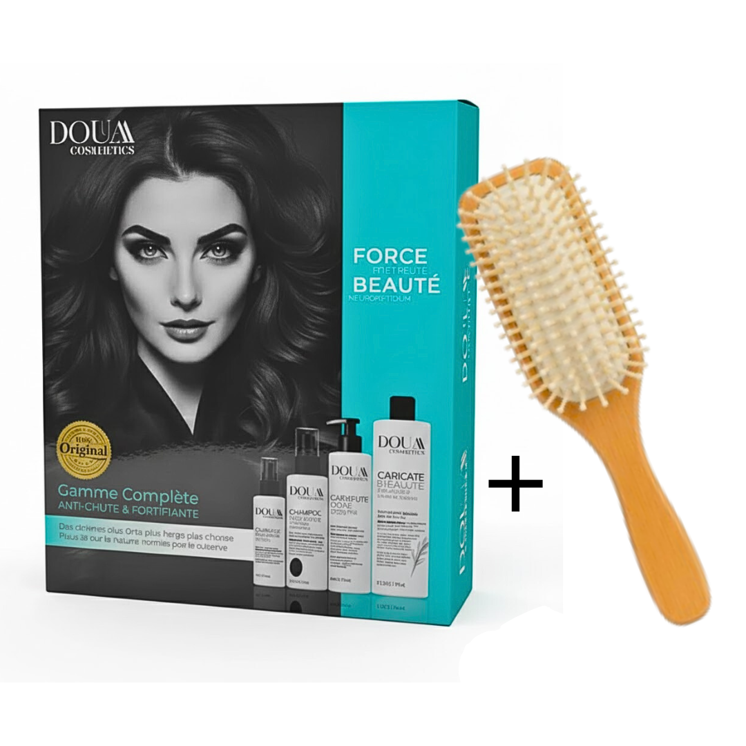 Douaa Cosmetics Pack Anti-Chute & Fortifiante + Brosse Cheveux Maroc