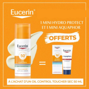 Eucerin Huile Control 50ml+Hydro Protect 5ml+Baume Reparateur 5ml Pack Maroc