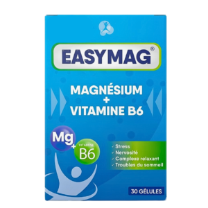 Easymag Magnesium+Vitamine B6 30Gelules Maroc