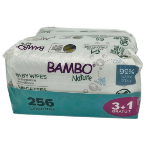 Bambo Nature Lingettes 64 Pieces 3+1 Pack Maroc