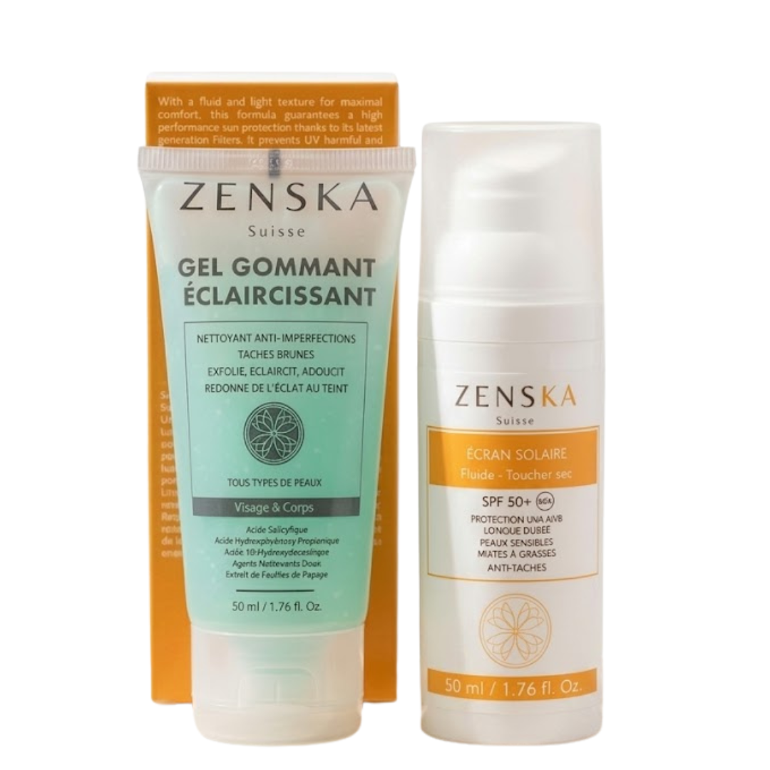 Zenska Ecran Solaire Fluide spf50+ 50ml+Gel Gommante 50ml pack Maroc