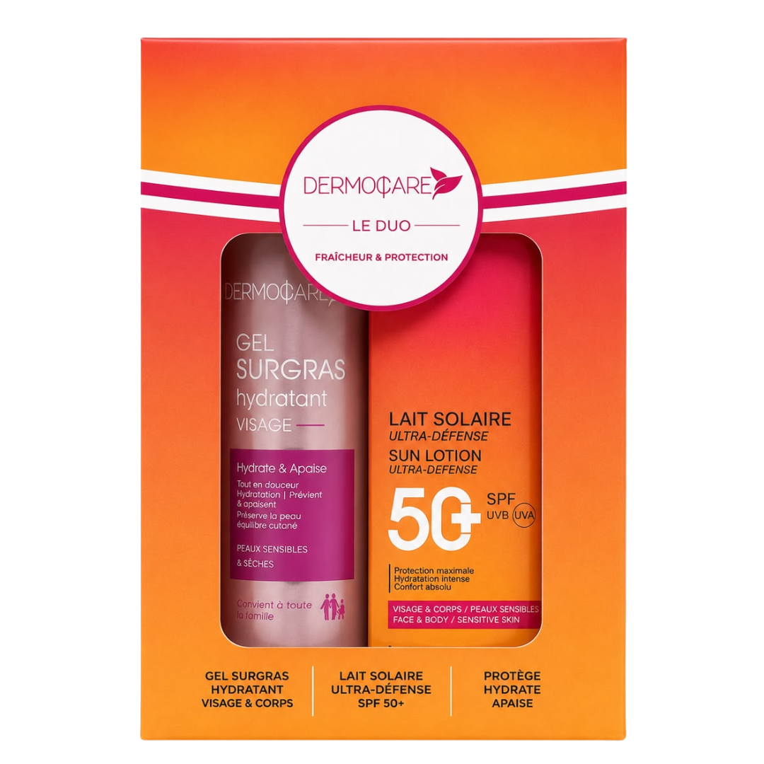 Dermocare Lait Solaire Spf50+ 150ml+Gel Surgras 200ml Pack Maroc