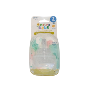 Notre Bébé 2 Tetines debit +3m Variable Maroc
