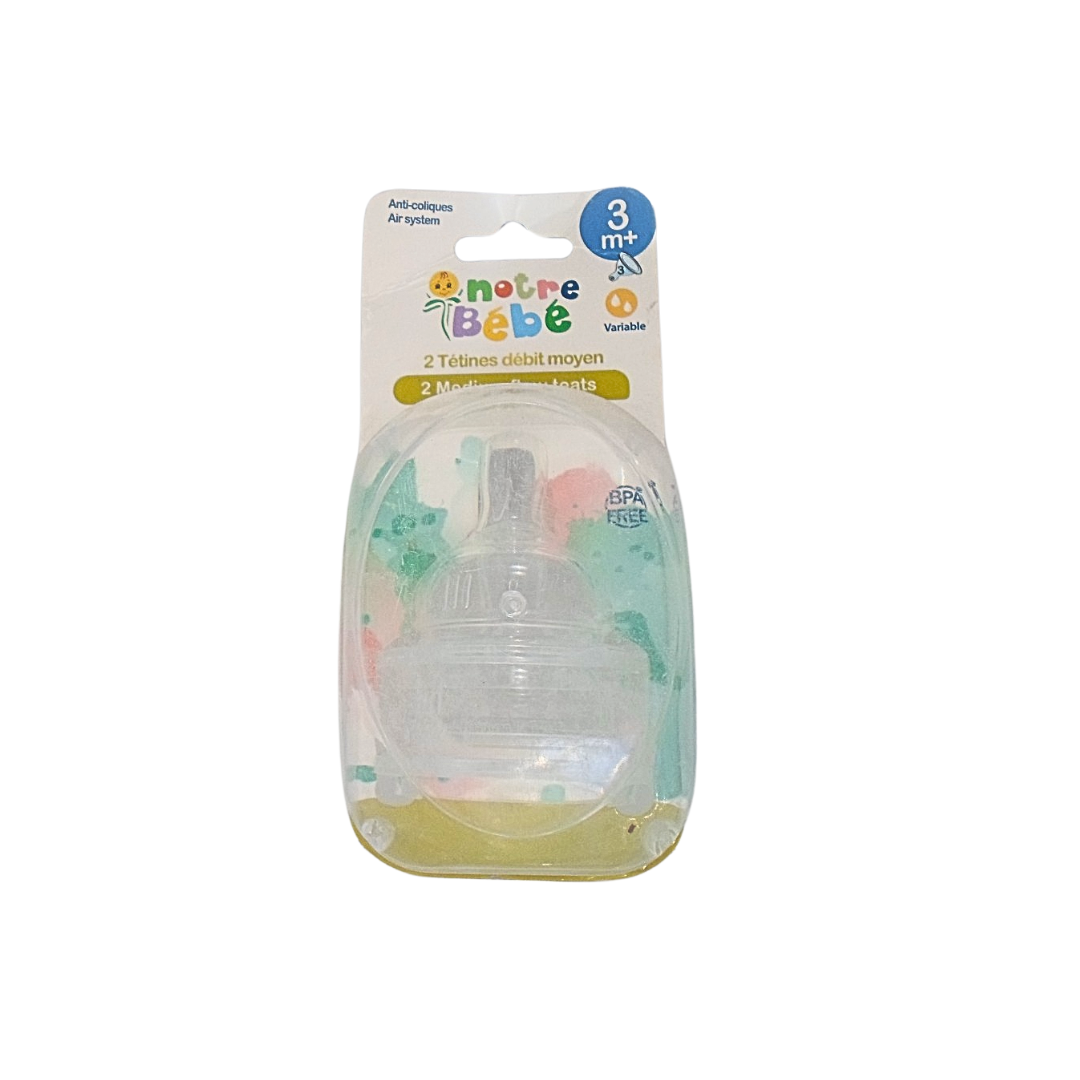 Notre Bébé 2 Tetines debit +0m Variable Maroc