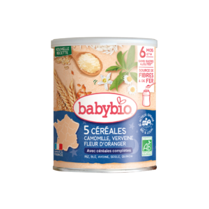 Babybio 5 CEREALES VERVEINE FLEUR D’ORANGER CAMOMILLE 220G Maroc