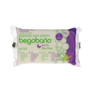 Begobano Eponge Savonneuse Aloe Vera 7.5 x 13 cm Maroc