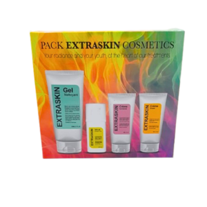 Extraskin Pack Gel Nettoyant 200ml+Serum 30ml+Creme hydratant 50ml+Creme Solaire 50ml Maroc