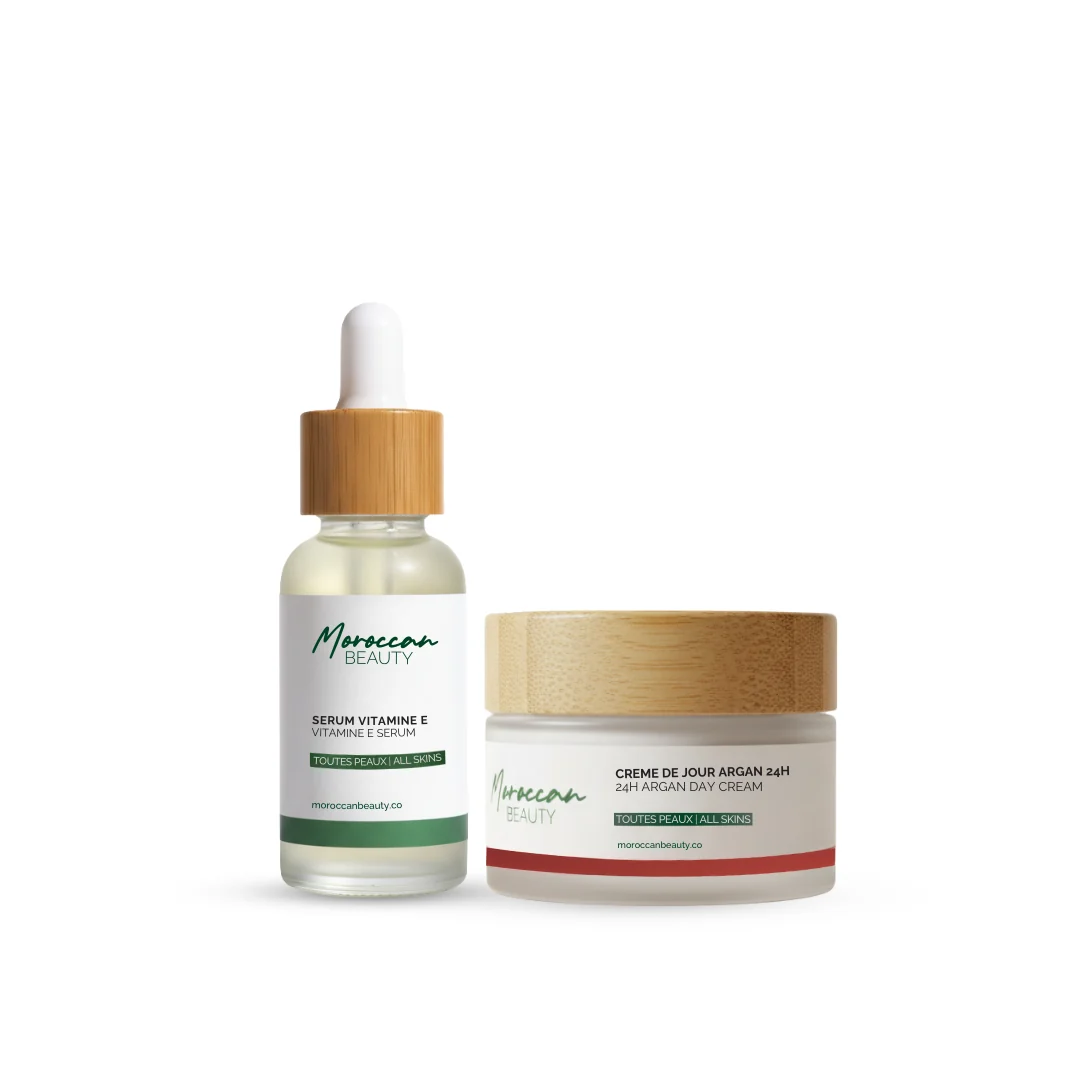 Moroccan Beauty Routine Morning+ Creme de jour 50ml + Serum Vitamine E Maroc